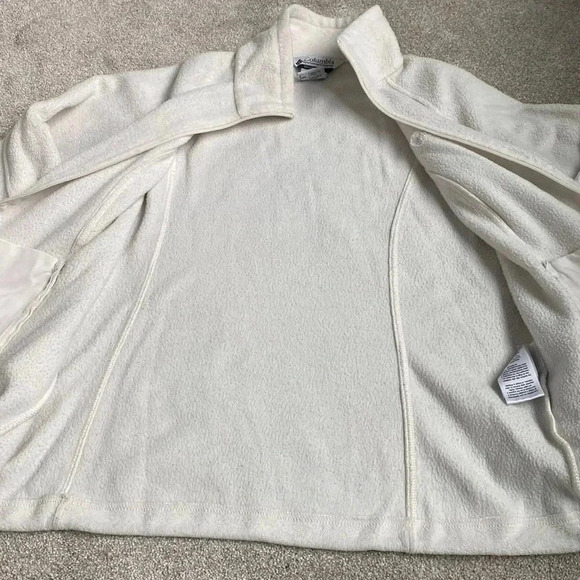 Columbia Sportswear Fleece Full Zip Up Jacket White Plush Pearl Size L - Picture 12 of 14